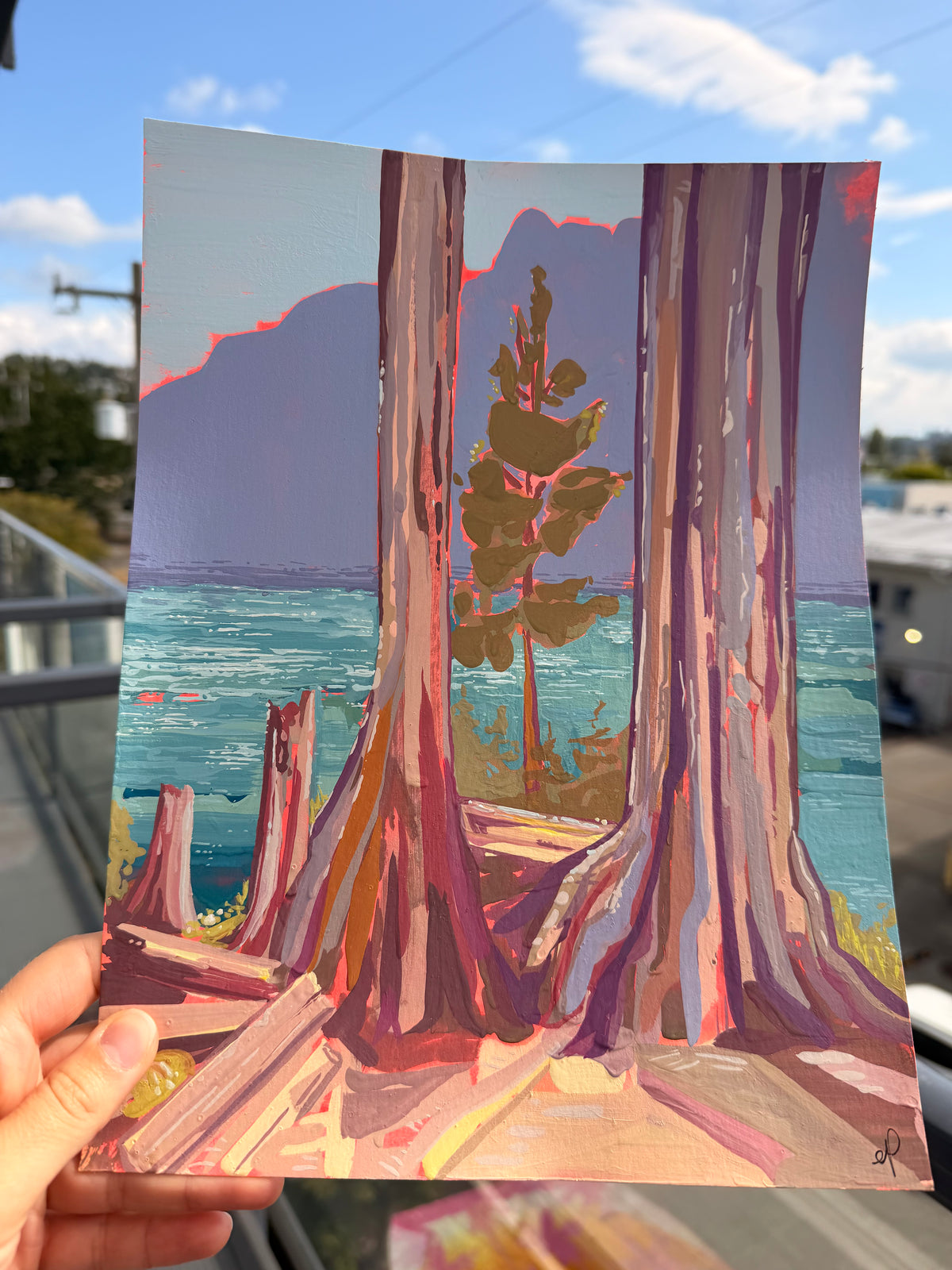 "Peeling Off The Bark" - Original (Gouache)
