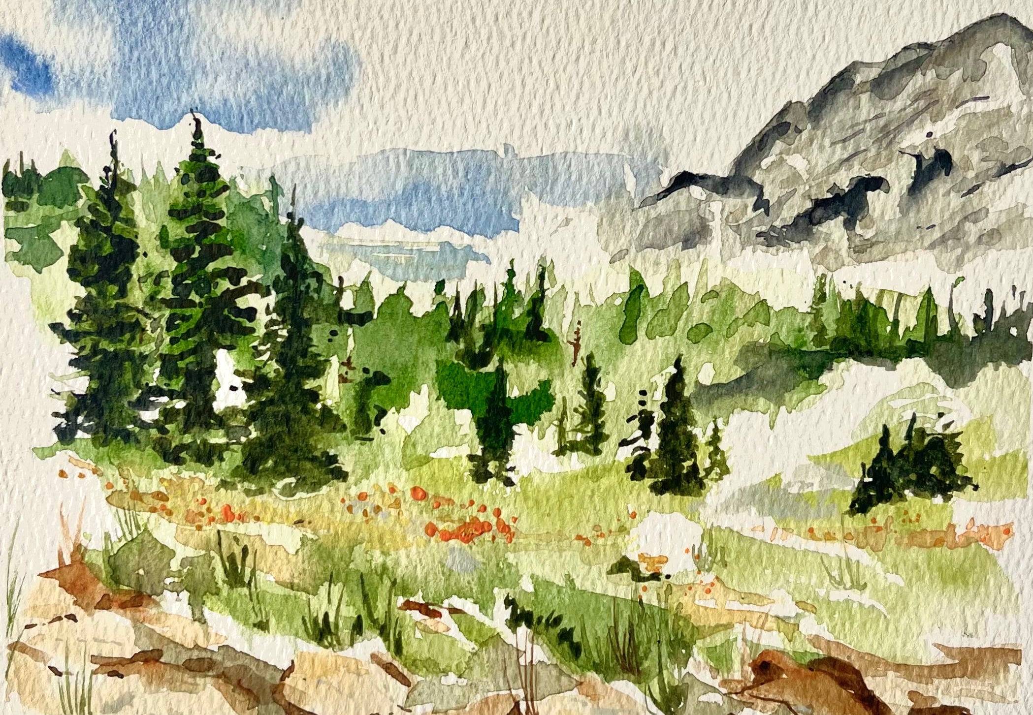 "Holly Lake" - Original (Watercolor)