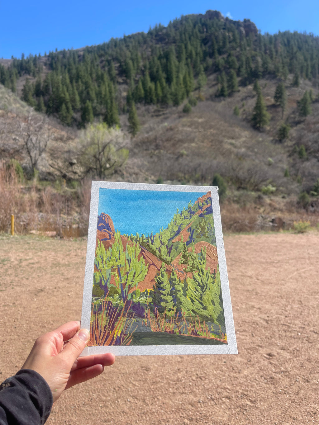 "Waterton Canyon" - Plein Air Original (Gouache)