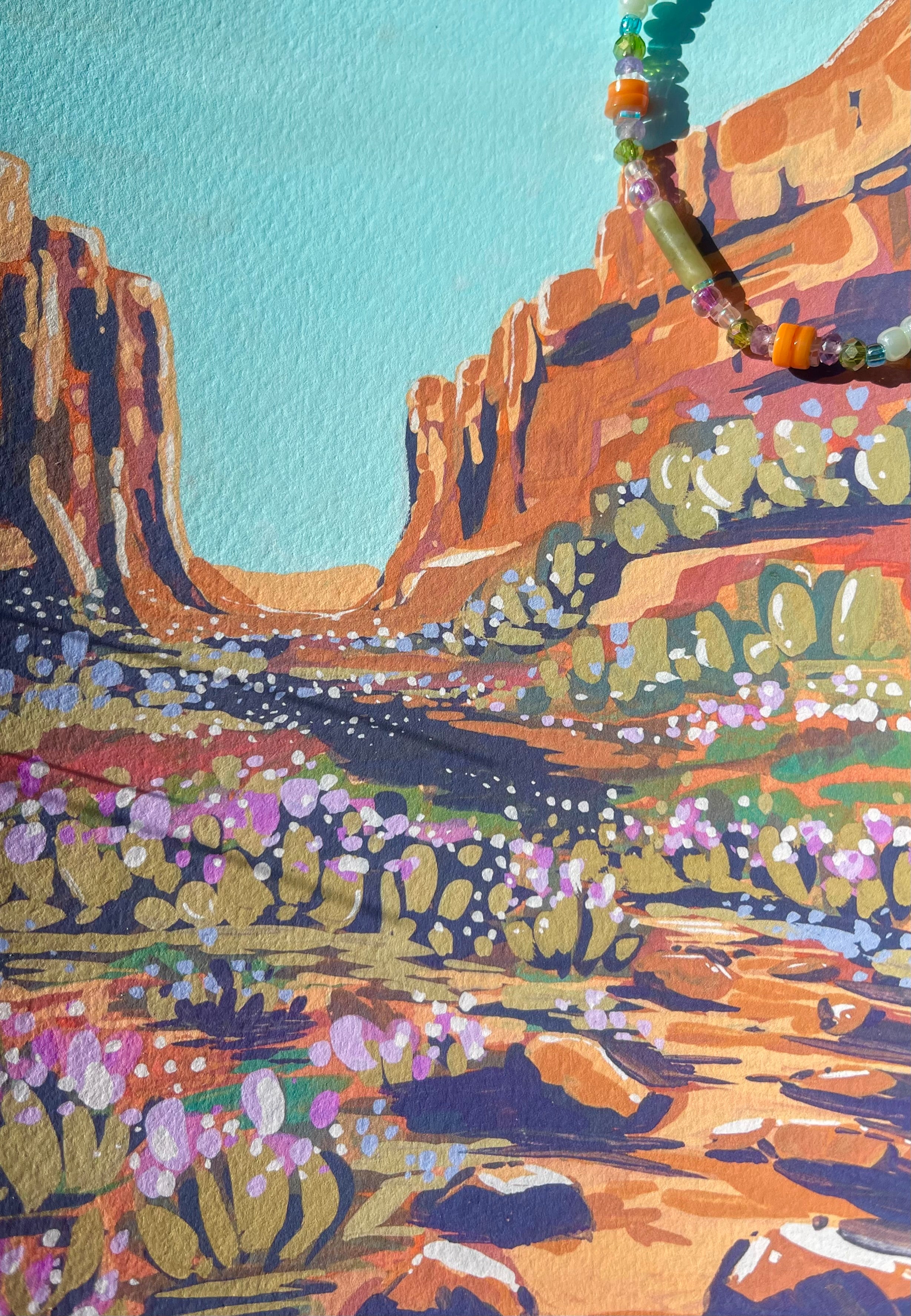 "Endless" Wearable Landscape - Semi-Precious Gemstone Bracelet